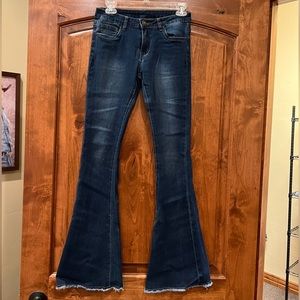 Flared Raw Hem Jeans